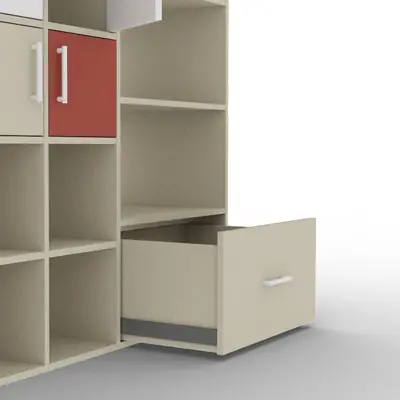 Tam açılır ahşap çekmeceler